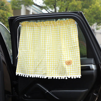 Car Sun Shade Curtains - Cute Cartoon Bear Window Sunshade