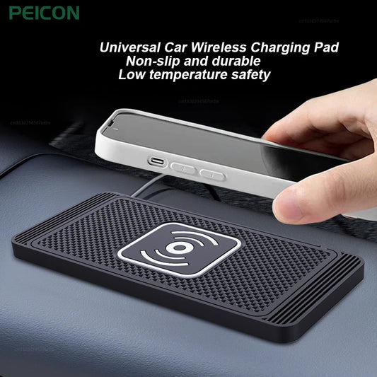 15W Fast Wireless Car Charger - Universal Phone Mount for iPhone 16/15/14/13/12 & Samsung S24/S23 with Silicone Pad