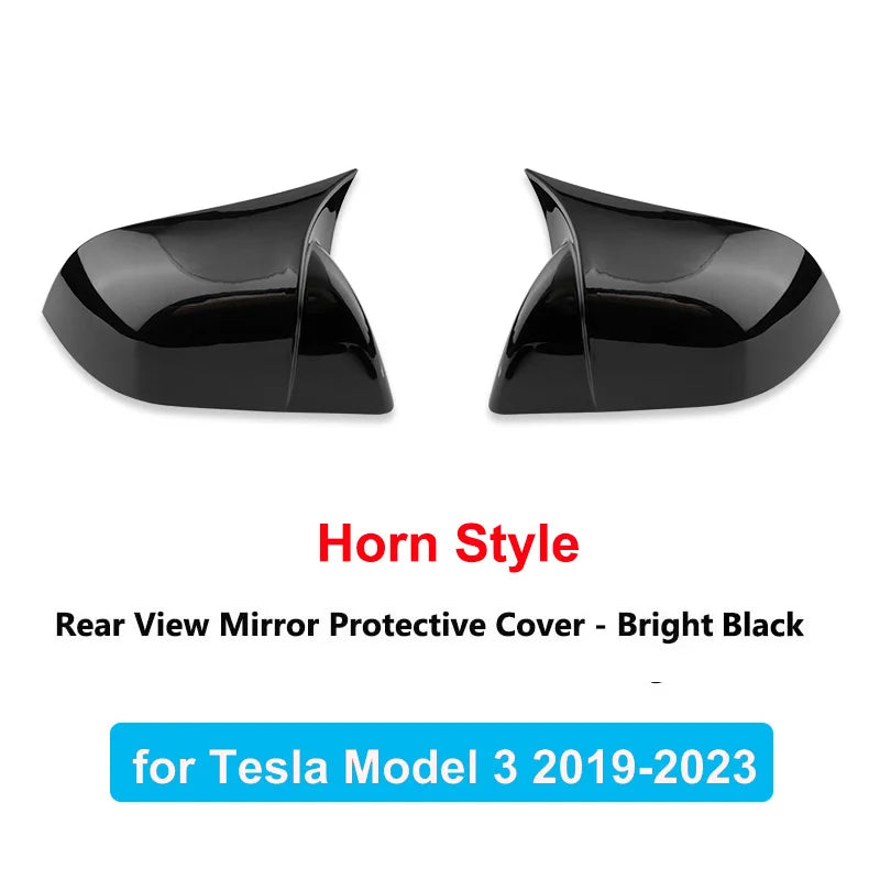 Tesla Model 3 Highland Carbon Fiber Mirror Covers - ABS Paint Black B