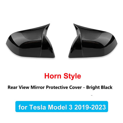 Tesla Model 3 Highland Carbon Fiber Mirror Covers - ABS Paint Black B