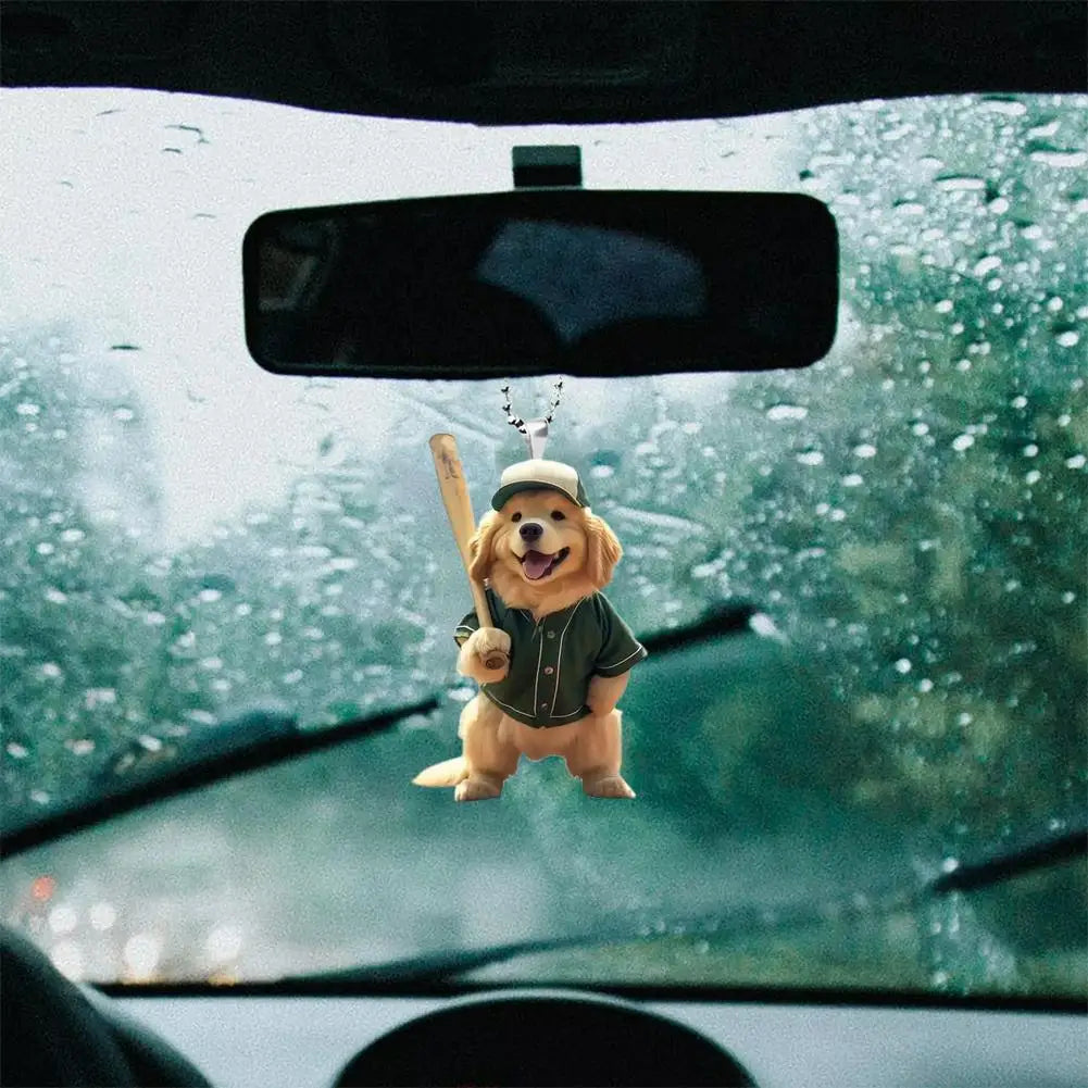 2D Acrylic Car Pendant - Rearview Mirror Hanging Ornament Dog/Cat