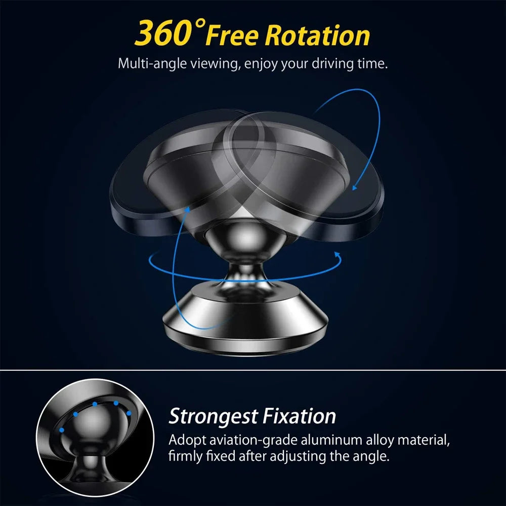 Magnetic Car Phone Holder - Universal Mount for iPhone Samsung GPS Support