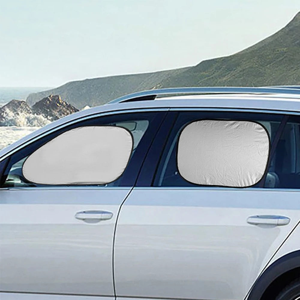 Car Sunshade Windshield Covers 6-Piece Set - UV Protection & Snow Shield