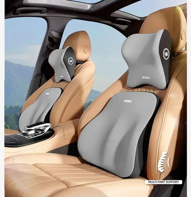 Memory Foam Car Headrest Lumbar Cushion - Universal Comfort Pillow