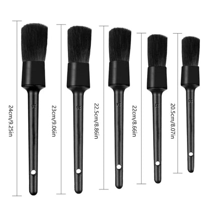 Car Detailing Brush Set - 3 Piece Cleaning Kit with Sponges & Towels