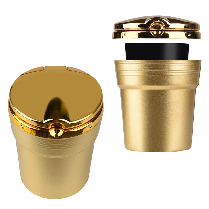 Car Ashtray & Garbage Can with LED Light - Multi-Function Cover