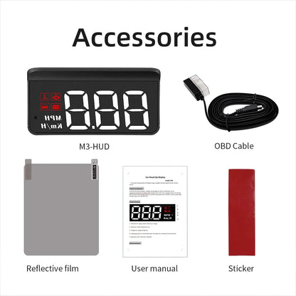 HUD Head Up Display M3 OBD2 GPS Car Speedometer Projector