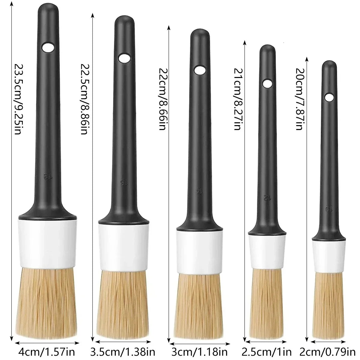 Car Detailing Brush Set - 3 Piece Cleaning Kit with Sponges & Towels