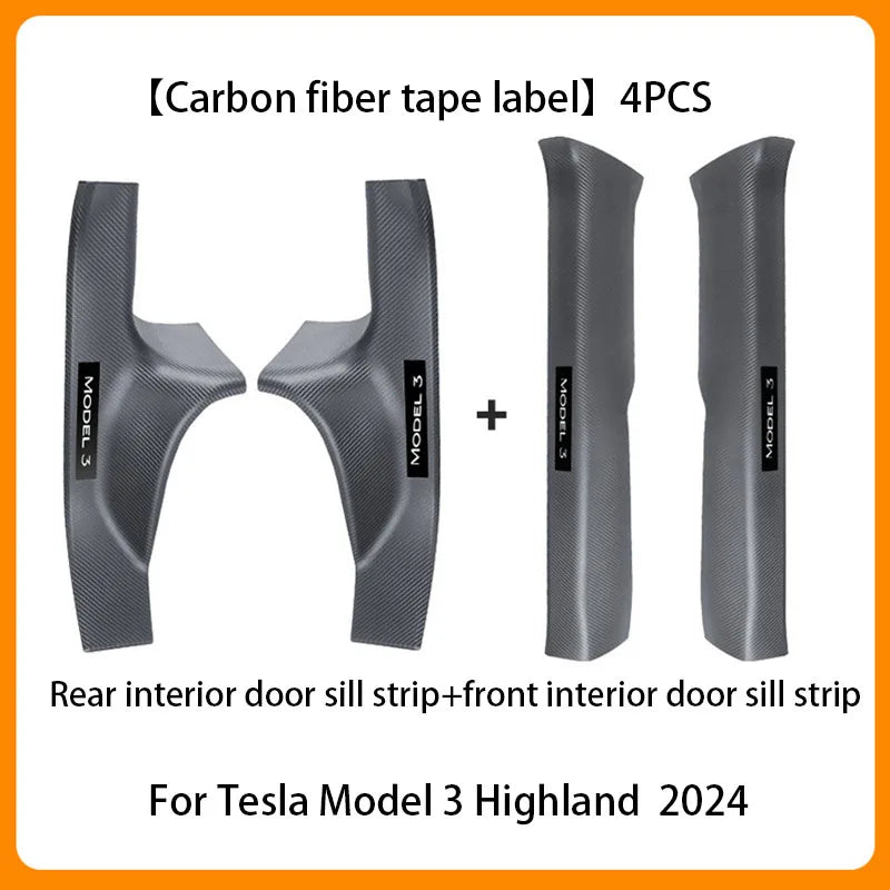 Tesla Model 3/Y Door Sill Protector - Anti-Kick Threshold Strip Guard New Model 3 4PCS