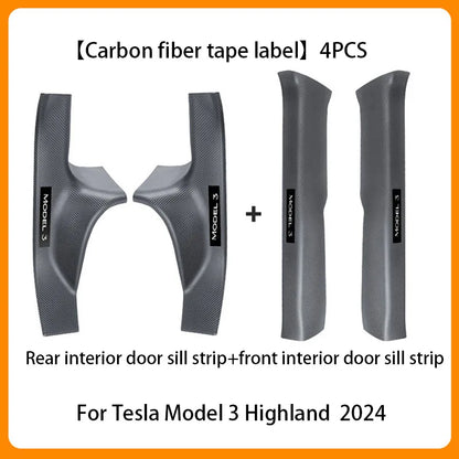 Tesla Model 3/Y Door Sill Protector - Anti-Kick Threshold Strip Guard New Model 3 4PCS