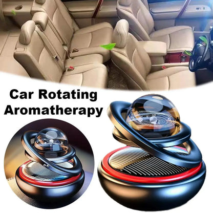 Solar Power Car Air Freshener - Rotating Aromatherapy Diffuser Ornament