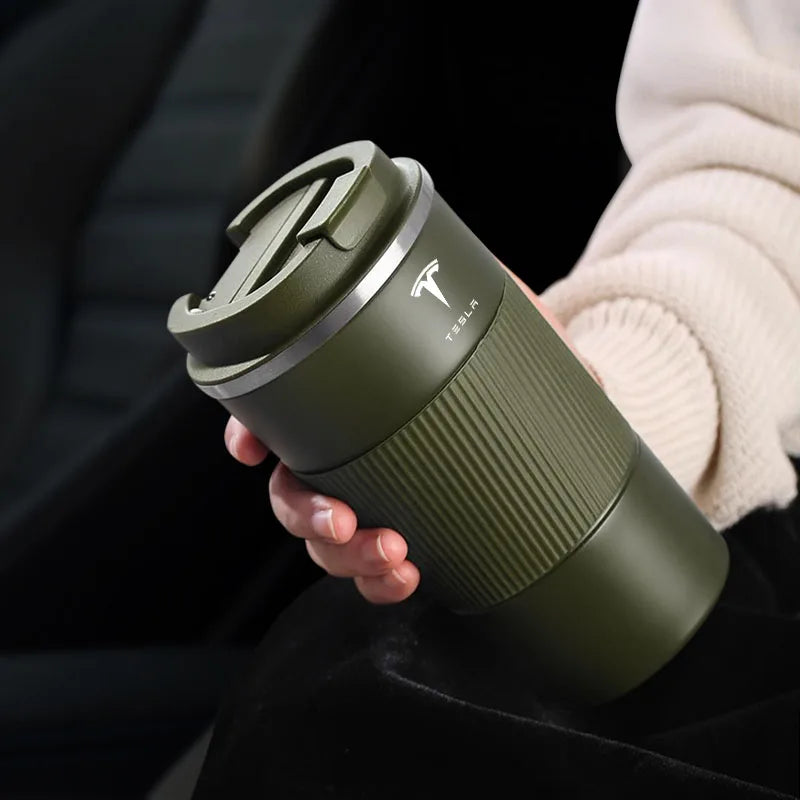 Tesla Stainless Steel Thermal Mug - Coffee Cup for Model 3/S/X/Y Cybertruck