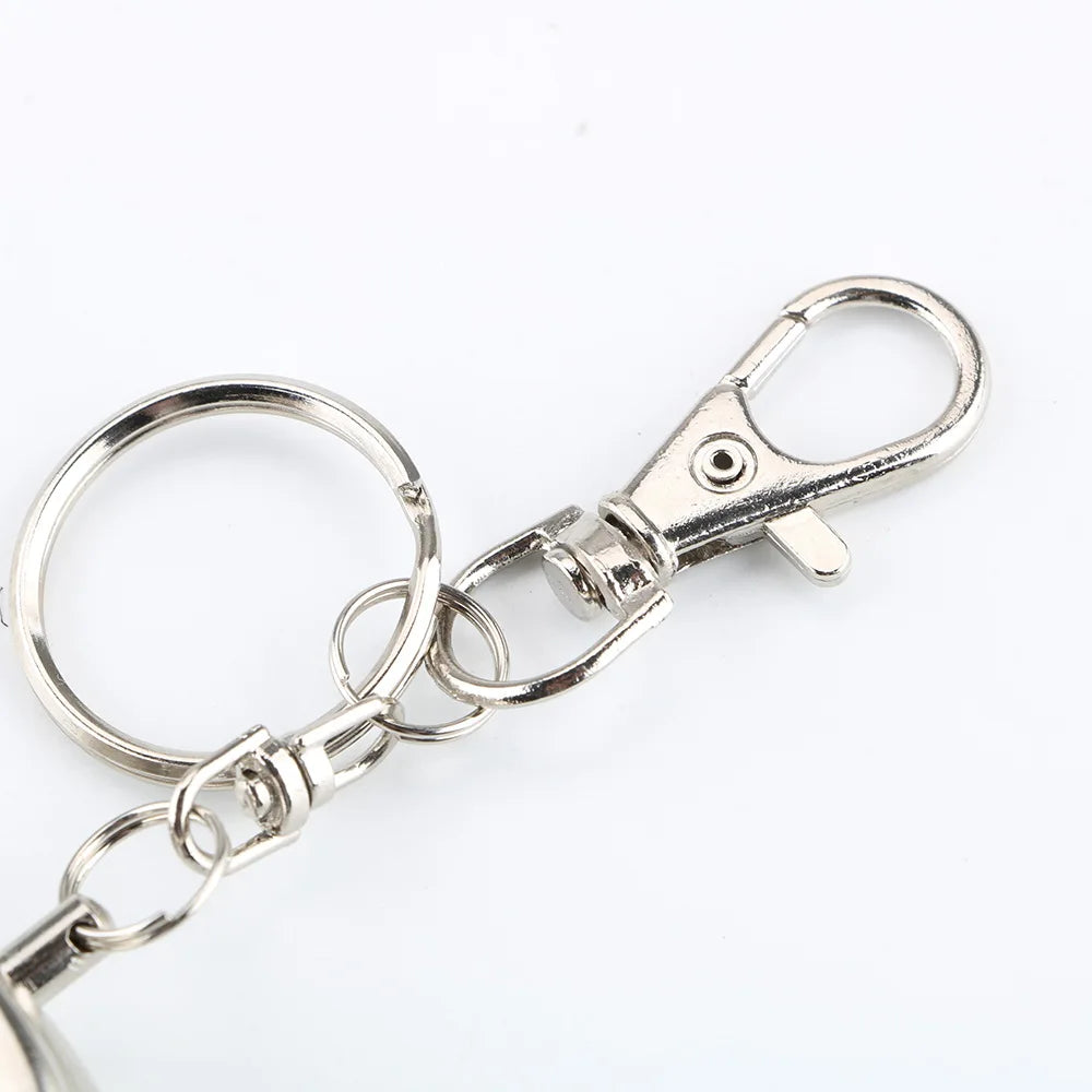 Portable Mini Stainless Steel Ashtray with Keychain - Silver