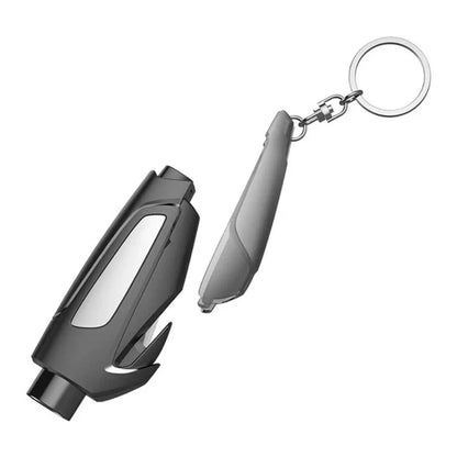 Premium Car Emergency Keychain Hammer - Alloy Glass Breaker & Seatbelt Cutter Multi-Function Rescue Tool