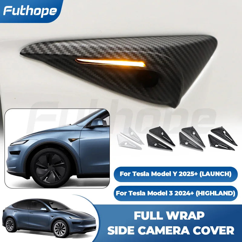 Tesla Model 3 Highland Yan Kamera Koruyucu Kapak - HW4.0 Parlak Siyah