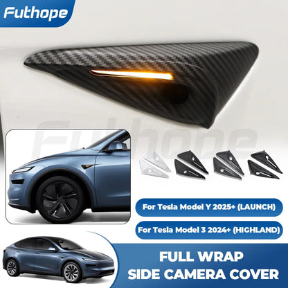 Tesla Model 3 Highland Yan Kamera Koruyucu Kapak - HW4.0 Parlak Siyah