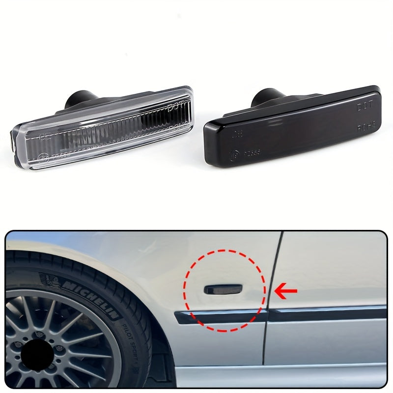 BMW E39 Fender Light Covers - 525i-540i M5 1995-2003 Black 2pcs