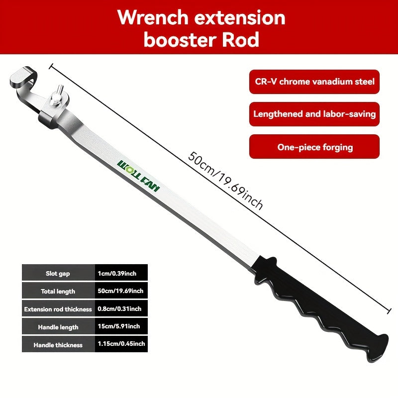 Universal Extension Wrench Tool - Torque Converter Rod with Enhanced Grip Black