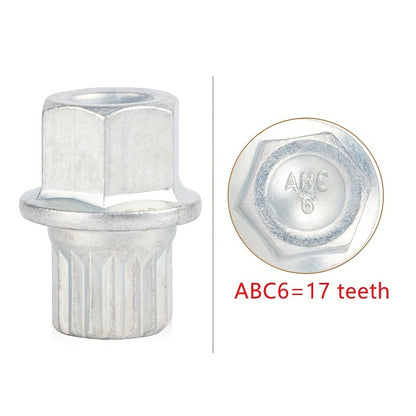 VW Audi Wheel Lock Socket Set - 21 Teeth Anti-Theft Tool ABC6=17 teeth