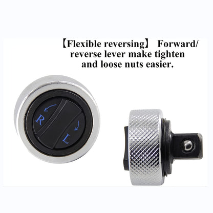 3-Piece Reversible Thumbwheel Ratchet Set - 1/4, 3/8, 1/2 Drive Kit