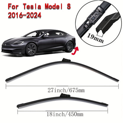 Tesla Model S/3/X/Y OEM Quality Wiper Blades - 28" + 18" Set with Water Jet Model S