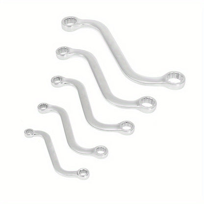 5-Piece S-Type Box End Wrench Set - 10-19mm Double-Headed Spanner Kit