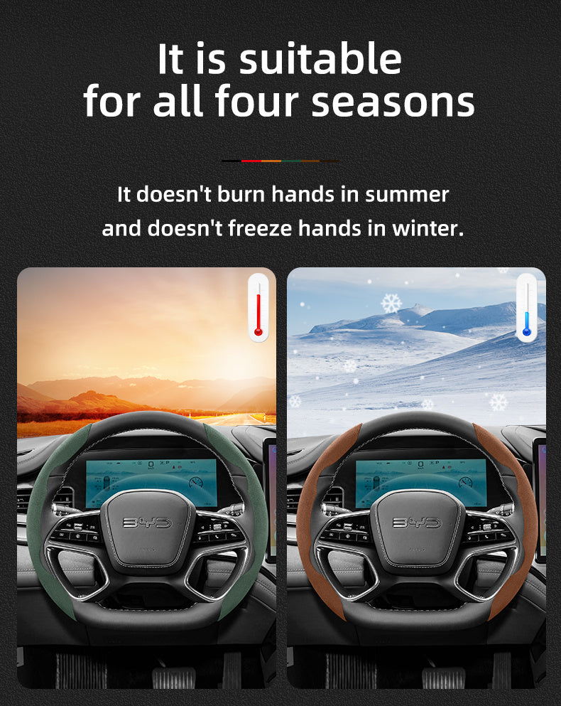 BYD Winter Anti-Slip Steering Wheel Covers - Ultra-Thin Segmented Design