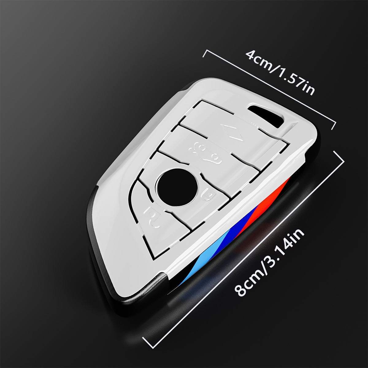 BMW White M-Style Key Fob Cover - X1-X6 2-8 Series ABS Shell