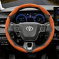 Toyota Winter Fleece Steering Wheel Cover - Ultra-Thin Anti-Slip for RAV4 Camry Corolla Orange 3-Piece Set