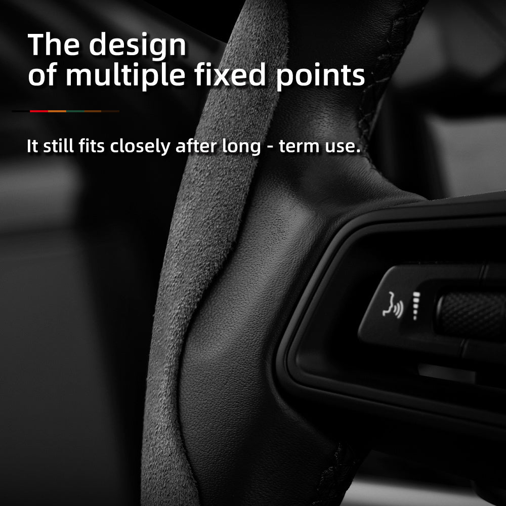 Audi Ultra-Thin Steering Wheel Cover - Non-Slip Snap-On Installation