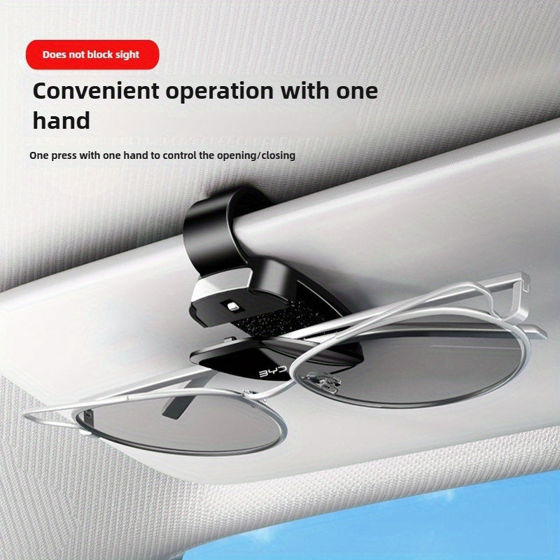 BYD Sun Visor Organizer with Glasses Holder - Heavy-Duty ABS Storage