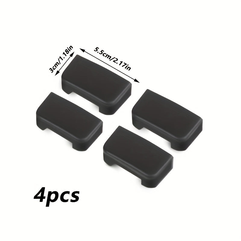 Tesla Model 3/Y Seat Track Protector Set - 4 Pack Scratch-Resistant Covers Black