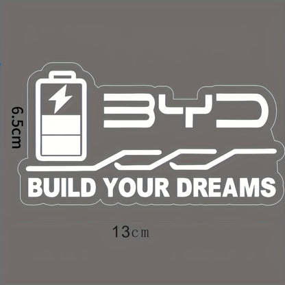 BYD ATTO 3 EV Charging Port Cover Sticker - Premium Vinyl Decal White