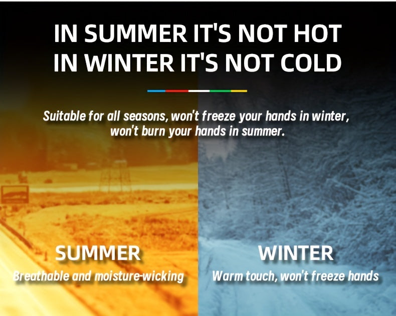 Carbon Fiber Faux Leather Steering Wheel Cover - 15 Inch Sports Style