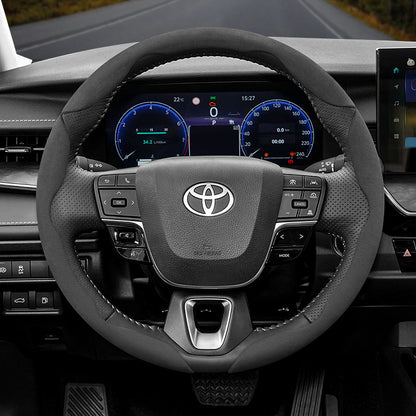 Toyota Winter Fleece Steering Wheel Cover - Ultra-Thin Anti-Slip for RAV4 Camry Corolla Black 3-Piece Set