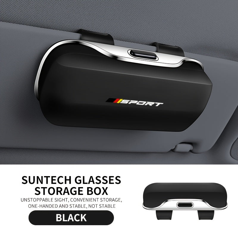German Car Sun Visor Glasses Case - BMW Audi Mercedes Black