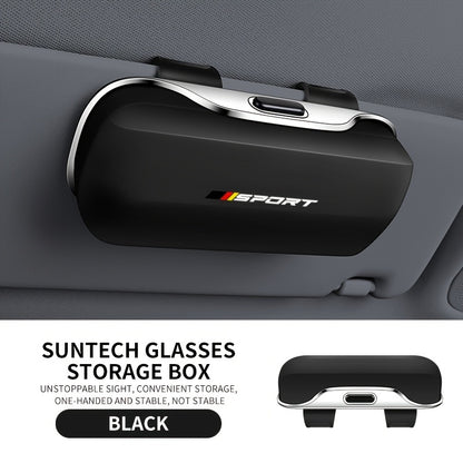 German Car Sun Visor Glasses Case - BMW Audi Mercedes Black
