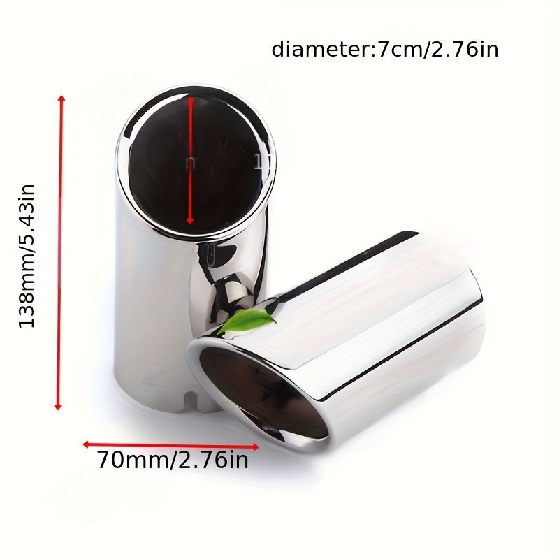 BMW VW Aluminum Exhaust Tips 2.76 Inch - Dual Pack Rust-Resistant Performance Upgrade