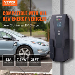 EV Charger installed on Tesla models 32a 240v, 28ft, J1772 — real-world fit shot - view 2